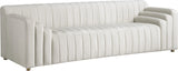 Naya Velvet / Engineered Wood / Metal / Foam Contemporary Cream Velvet Sofa - 93.5" W x 35.5" D x 28.5" H