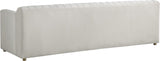 Naya Velvet / Engineered Wood / Metal / Foam Contemporary Cream Velvet Sofa - 93.5" W x 35.5" D x 28.5" H