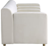 Naya Velvet / Engineered Wood / Metal / Foam Contemporary Cream Velvet Sofa - 93.5" W x 35.5" D x 28.5" H