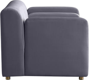 Naya Velvet / Engineered Wood / Metal / Foam Contemporary Grey Velvet Chair - 51.5" W x 35.5" D x 28.5" H