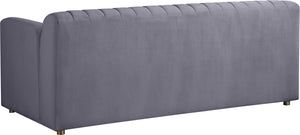 Naya Velvet / Engineered Wood / Metal / Foam Contemporary Grey Velvet Loveseat - 72.5" W x 35.5" D x 28.5" H