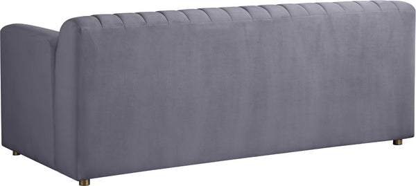 Naya Velvet / Engineered Wood / Metal / Foam Contemporary Grey Velvet Loveseat - 72.5" W x 35.5" D x 28.5" H