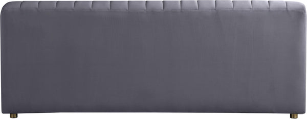 Naya Velvet / Engineered Wood / Metal / Foam Contemporary Grey Velvet Loveseat - 72.5" W x 35.5" D x 28.5" H