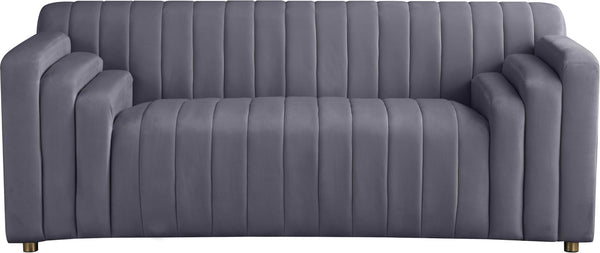 Naya Velvet / Engineered Wood / Metal / Foam Contemporary Grey Velvet Loveseat - 72.5" W x 35.5" D x 28.5" H