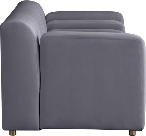 Naya Velvet / Engineered Wood / Metal / Foam Contemporary Grey Velvet Loveseat - 72.5" W x 35.5" D x 28.5" H