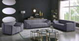 Naya Velvet / Engineered Wood / Metal / Foam Contemporary Grey Velvet Loveseat - 72.5" W x 35.5" D x 28.5" H