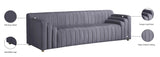 Naya Velvet / Engineered Wood / Metal / Foam Contemporary Grey Velvet Sofa - 93.5" W x 35.5" D x 28.5" H