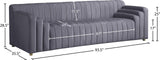 Naya Velvet / Engineered Wood / Metal / Foam Contemporary Grey Velvet Sofa - 93.5" W x 35.5" D x 28.5" H