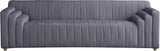 Naya Velvet / Engineered Wood / Metal / Foam Contemporary Grey Velvet Sofa - 93.5" W x 35.5" D x 28.5" H