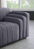 Naya Velvet / Engineered Wood / Metal / Foam Contemporary Grey Velvet Sofa - 93.5" W x 35.5" D x 28.5" H