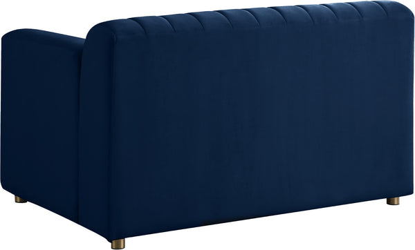 Naya Velvet / Engineered Wood / Metal / Foam Contemporary Navy Velvet Chair - 51.5" W x 35.5" D x 28.5" H