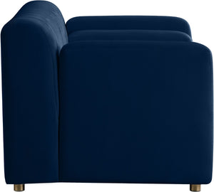 Naya Velvet / Engineered Wood / Metal / Foam Contemporary Navy Velvet Chair - 51.5" W x 35.5" D x 28.5" H