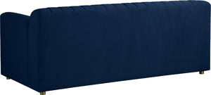Naya Velvet / Engineered Wood / Metal / Foam Contemporary Navy Velvet Loveseat - 72.5" W x 35.5" D x 28.5" H