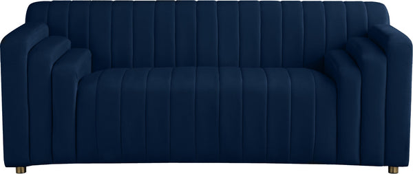 Naya Velvet / Engineered Wood / Metal / Foam Contemporary Navy Velvet Loveseat - 72.5" W x 35.5" D x 28.5" H