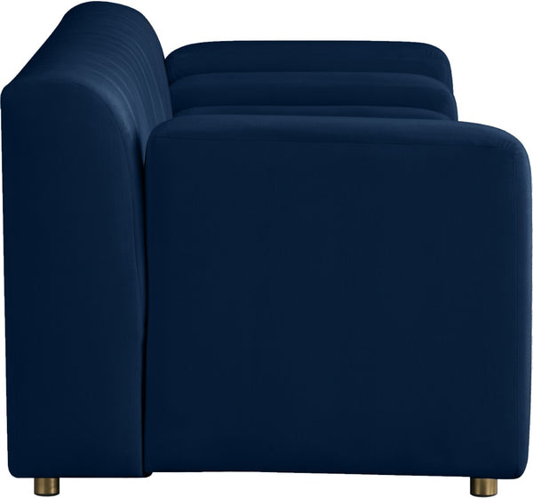 Naya Velvet / Engineered Wood / Metal / Foam Contemporary Navy Velvet Loveseat - 72.5" W x 35.5" D x 28.5" H