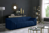 Naya Velvet / Engineered Wood / Metal / Foam Contemporary Navy Velvet Sofa - 93.5" W x 35.5" D x 28.5" H