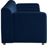 Naya Velvet / Engineered Wood / Metal / Foam Contemporary Navy Velvet Sofa - 93.5" W x 35.5" D x 28.5" H