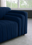 Naya Velvet / Engineered Wood / Metal / Foam Contemporary Navy Velvet Sofa - 93.5" W x 35.5" D x 28.5" H