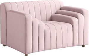 Naya Velvet / Engineered Wood / Metal / Foam Contemporary Pink Velvet Chair - 51.5" W x 35.5" D x 28.5" H