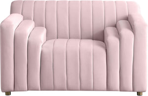 Naya Velvet / Engineered Wood / Metal / Foam Contemporary Pink Velvet Chair - 51.5" W x 35.5" D x 28.5" H