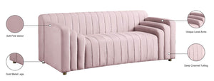 Naya Velvet / Engineered Wood / Metal / Foam Contemporary Pink Velvet Loveseat - 72.5" W x 35.5" D x 28.5" H
