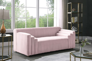 Naya Velvet / Engineered Wood / Metal / Foam Contemporary Pink Velvet Loveseat - 72.5" W x 35.5" D x 28.5" H
