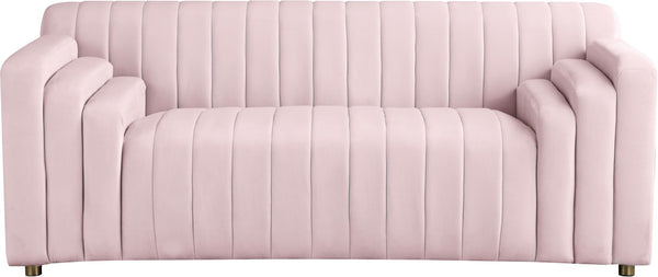 Naya Velvet / Engineered Wood / Metal / Foam Contemporary Pink Velvet Loveseat - 72.5" W x 35.5" D x 28.5" H