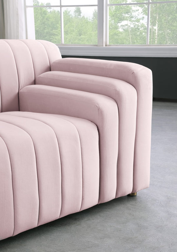 Naya Velvet / Engineered Wood / Metal / Foam Contemporary Pink Velvet Loveseat - 72.5" W x 35.5" D x 28.5" H