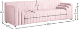 Naya Velvet / Engineered Wood / Metal / Foam Contemporary Pink Velvet Sofa - 93.5" W x 35.5" D x 28.5" H