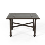 Vienne Outdoor Aluminum Side Table, Brown Noble House