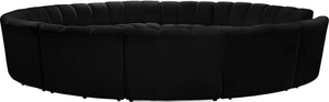Infinity Velvet / Engineered Wood / Foam Contemporary Black Velvet 12pc. Modular Sectional - 183" W x 181" D x 33" H