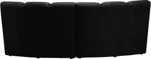 Infinity Velvet / Engineered Wood Contemporary Black Velvet 2pc. Modular Sectional - 83" W x 41" D x 33" H