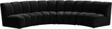 Infinity Velvet / Engineered Wood Contemporary Black Velvet 4pc. Modular Sectional - 148" W x 59" D x 33" H