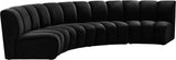 Infinity Velvet / Engineered Wood Contemporary Black Velvet 4pc. Modular Sectional - 148" W x 59" D x 33" H