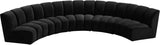 Infinity Velvet / Engineered Wood Contemporary Black Velvet 5pc. Modular Sectional - 167" W x 71" D x 33" H