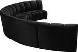 Infinity Velvet / Engineered Wood Contemporary Black Velvet 5pc. Modular Sectional - 167" W x 71" D x 33" H