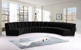 Infinity Velvet / Engineered Wood Contemporary Black Velvet 6pc. Modular Sectional - 174" W x 85" D x 33" H