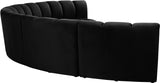 Infinity Velvet / Engineered Wood Contemporary Black Velvet 6pc. Modular Sectional - 174" W x 85" D x 33" H