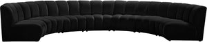 Infinity Velvet / Engineered Wood / Foam Contemporary Black Velvet 7pc. Modular Sectional - 183" W x 104" D x 33" H