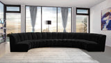 Infinity Velvet / Engineered Wood / Foam Contemporary Black Velvet 7pc. Modular Sectional - 183" W x 104" D x 33" H