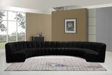 Infinity Velvet / Engineered Wood / Foam Contemporary Black Velvet 8pc. Modular Sectional - 183" W x 124" D x 33" H