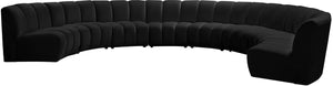 Infinity Velvet / Engineered Wood / Foam Contemporary Black Velvet 8pc. Modular Sectional - 183" W x 124" D x 33" H