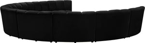Infinity Velvet / Engineered Wood / Foam Contemporary Black Velvet 9pc. Modular Sectional - 183" W x 142" D x 33" H