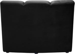 Infinity Velvet / Engineered Wood Contemporary Black Velvet Modular Chair - 43" W x 36" D x 33" H