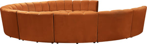 Infinity Velvet / Engineered Wood / Foam Contemporary Cognac Velvet 10pc. Modular Sectional - 183" W x 157" D x 33" H