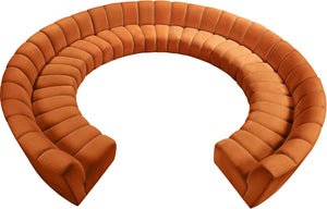Infinity Velvet / Engineered Wood / Foam Contemporary Cognac Velvet 11pc. Modular Sectional - 183" W x 171" D x 33" H