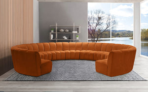 Infinity Velvet / Engineered Wood / Foam Contemporary Cognac Velvet 11pc. Modular Sectional - 183" W x 171" D x 33" H