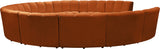 Infinity Velvet / Engineered Wood / Foam Contemporary Cognac Velvet 11pc. Modular Sectional - 183" W x 171" D x 33" H