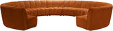 Infinity Velvet / Engineered Wood / Foam Contemporary Cognac Velvet 11pc. Modular Sectional - 183" W x 171" D x 33" H