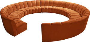 Infinity Velvet / Engineered Wood / Foam Contemporary Cognac Velvet 12pc. Modular Sectional - 183" W x 181" D x 33" H